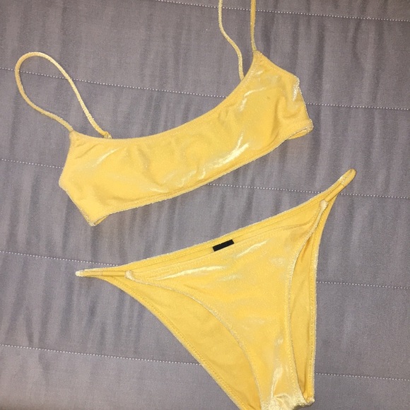 SOLD Triangl Rochelle Yellow Velvet Bikini - Picture 2 of 4